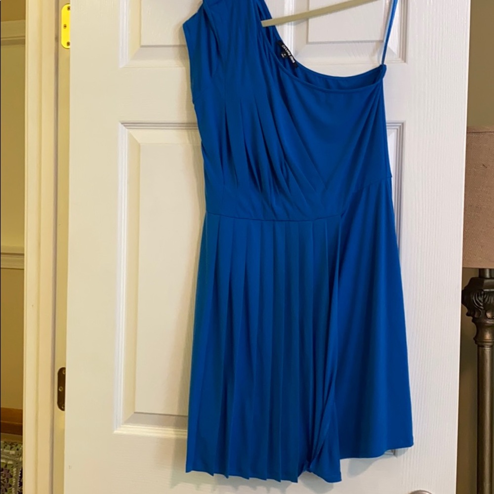 Gianni Bini Blue one shoulder Jersey Dress
